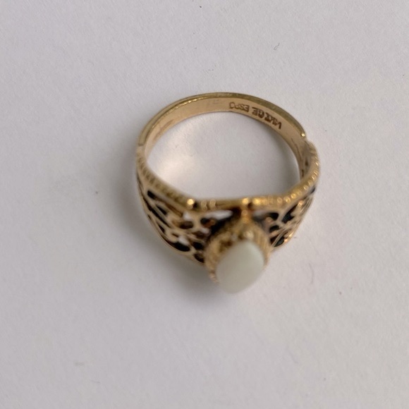 Vintage Genuine Opal and 14KT Gold GE ESPO Ring - Picture 4 of 16